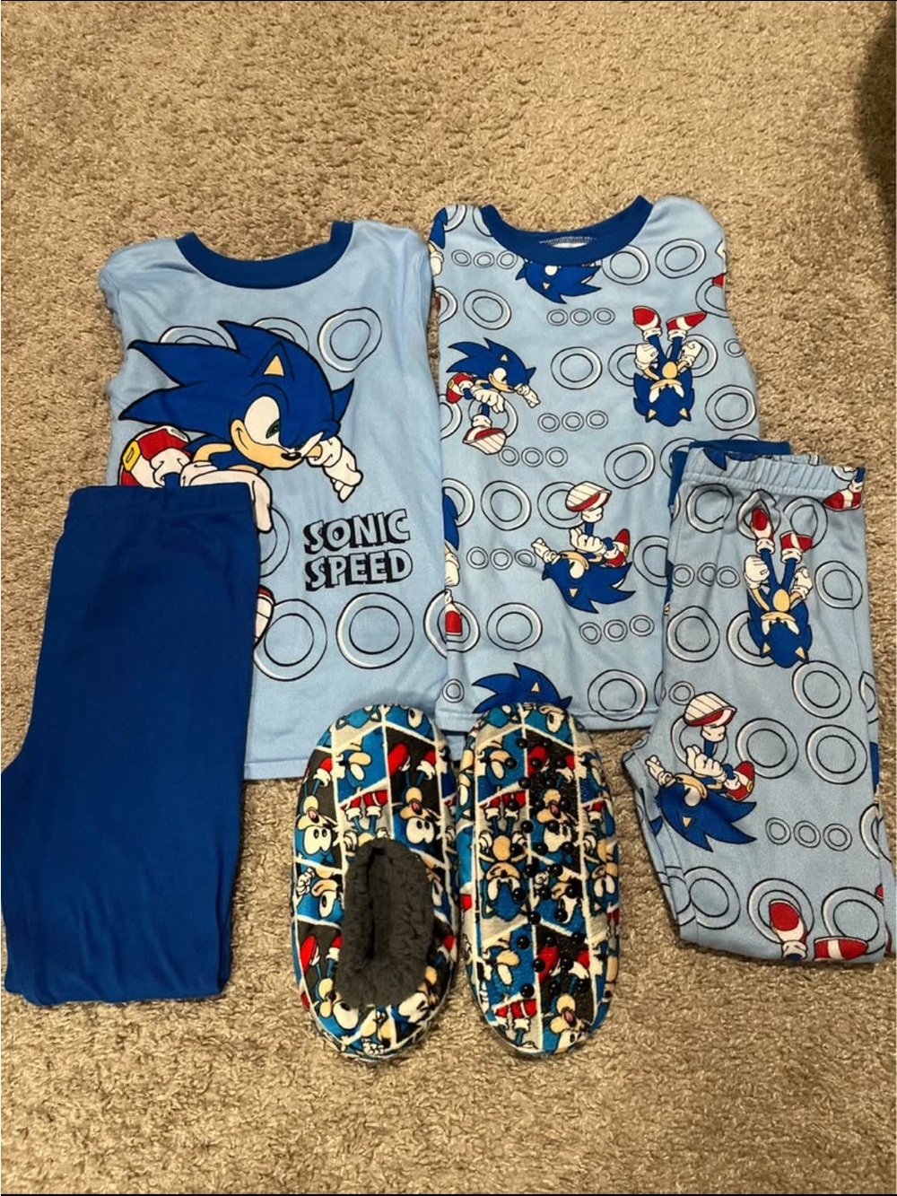 Blue Boys' Pajama Set with Slippers